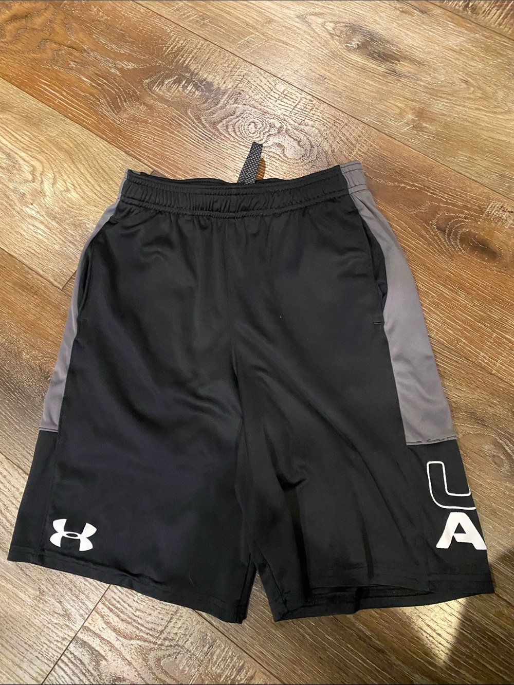 Under Armour Black Shorts with Gray Side Panels